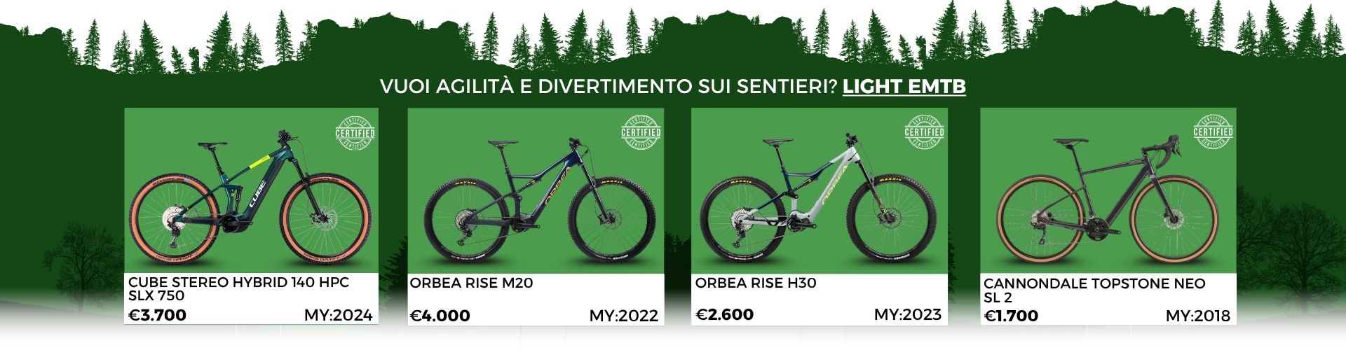 MESE DELL'USATO EBIKE STORE BRESCIA LIGHT EMTB