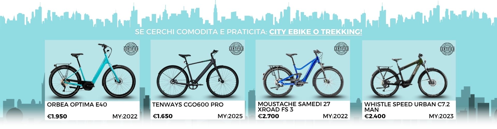MES EDELL'USATO EBIKE STORE BRESCIA BICI URBAN-TREKKING